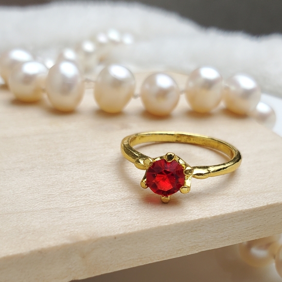 💫5/$25 RUBY RED GOLD RING - Picture 2 of 7